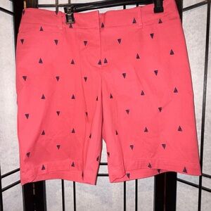 Talbots Coral Shorts with Navy Accents